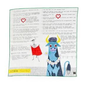 Handkerchief Vintage FISBA Stier Geburtstag German Celebration Taurus Birthdays